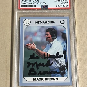 MACK BROWN 1990 COLLEGIATE COLLECTION UNC SIGNED AUTOGRAPHED CARD AUTHENTIC PSA