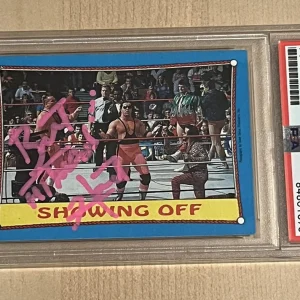 Vintage 1987 Bret Hitman Hart Autographed WWF Topps Rookie Card #63 PSA Grade