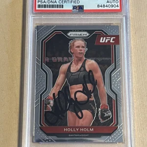 HOLLY HOLM SIGNED 2021 Panini Prizm UFC CARD AUTO RC VERY RARE PSA/DNA
