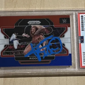 2022 Panini Prizm WWE Matt Riddle SIGNED AUTO RWB Prizm REFRACTOR  #20 PSA/DNA