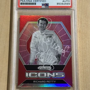 2022 Panini Prizm NASCAR Racing Richard Petty Signed Auto Icons Red Prizm PSA