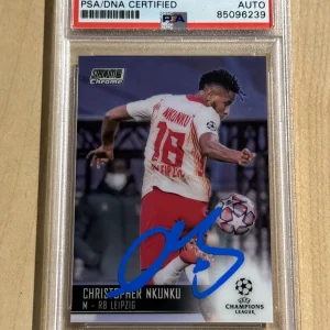Christopher Nkunku Signed Auto 2020-21 Stadium Club Chrome UEFA Base RC #65 PSA