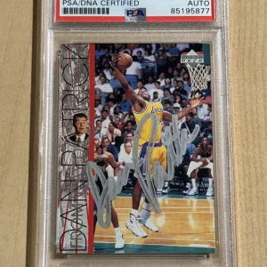 DAN PATRICK SIGNED AUTO 1997 Upper Deck From Way Downtown #343 Lakers Shaq PSA