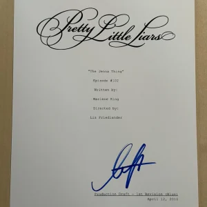 TROIAN BELLISARIO SIGNED SCRIPT COVER ACTRESS AUTOGRAPH PRETTY LITTLE LIARS COA