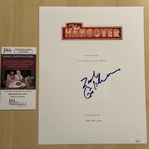 ZACH GALIFIANAKIS SIGNED SCRIPT COVER ACTOR AUTOGRAPHED THE HANGOVER JSA COA