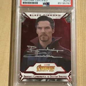 2021 UD Marvel Black Diamond Red SP /35 Benedict Cumberbatch SIGNED AUTO #78 PSA
