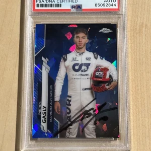 2020 PIERRE GASLY SIGNED AUTO Topps Chrome Formula 1 Sapphire #11 RC F1 PSA