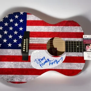 AMERICA BAND SIGNED CUSTOM ACOUSTIC GUITAR GERRY & DEWEY AUTOGRAPHED JSA COA