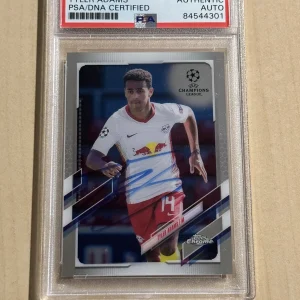 2020-21 Topps Chrome UEFA Champions League Tyler Adams USMNT Signed Auto PSA