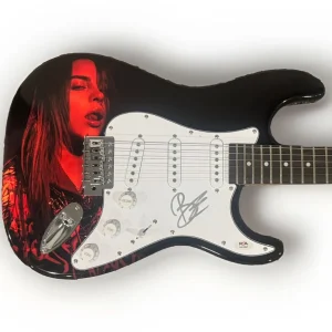 BILLIE EILISH SIGNED CUSTOM GUITAR SEXY POP MUSIC STAR AUTOGRAPHED PSA COA