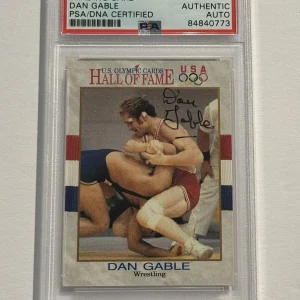 DAN GABLE SIGNED 1991 IMPEL OLYMPIC HALL OF FAME WRESTLING CARD PSA/DNA