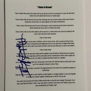 MARTIN LUTHER KING III SIGNED 8.5x11 SPEECH AUTOGRAPHED MLK CIVIL RIGHTS COA