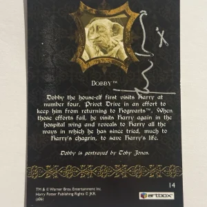 TOBY JONES SIGNED AUTO Dobby - Harry Potter: Heroes & Villains - Artbox (READ)