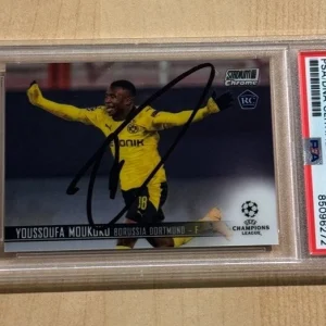 2020-21 Topps Stadium Club Chrome Youssoufa Moukoko SIGNED AUTO RC #57 PSA