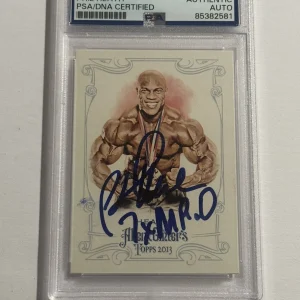 Phil Heath Signed 2013 Allen & Ginter  Card W/ 7x Mr.O Inscription PSA/DNA