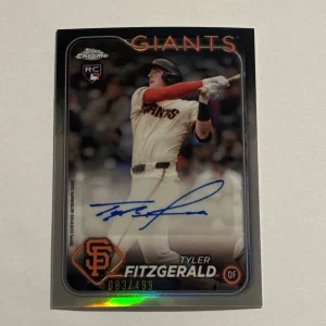 2024 Topps Chrome Tyler Fitzgerald Rookie Refractor Auto /499 RC #AC-TF Blue Ink