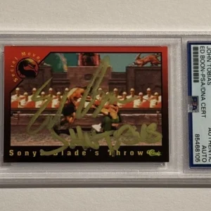 ED BOON & JOHN TOBIAS SIGNED AUTO 1994 CLASSIC MORTAL COMBAT TRADING CARD PSA