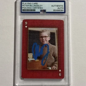 PETER BILLINGSLEY SIGNED AUTO A CHRISTMAS STORY PLAYING CARD RALPHIE PSA