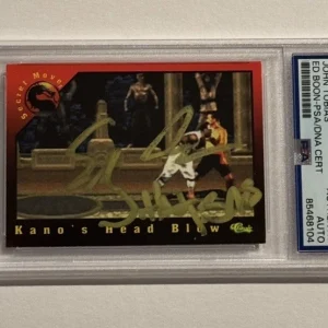 ED BOON & JOHN TOBIAS SIGNED AUTO 1994 CLASSIC MORTAL COMBAT TRADING CARD PSA