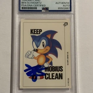BEN SCHWARTZ SIGNED AUTO 1993 Topps Sonic the Hedgehog #31 Sega Genesis Card PSA