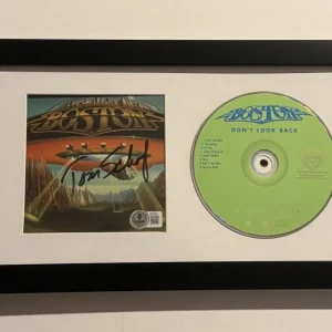 TOM SCHOLZ HAND SIGNED FRAMED CD AUTOGRAPHED BOSTON GUITARIST BAS COA