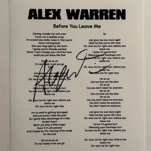 ALEX WARREN HAND SIGNED LYRIC SHEET AUTOGRAPHED BEFORE YOU LEAVE ME SINGER COA