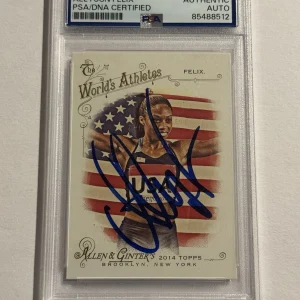 Allyson Felix 2014 Allen & Ginter #213 Olympic Legend Signed RC Card Auto PSA