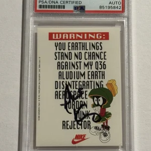 Phil Knight Signed Auto Marvin the Martian 1993 Nike Space Jam Sticker Card PSA