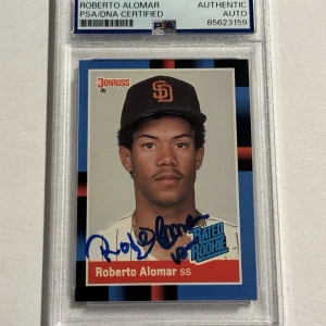 Roberto Alomar Signed Auto 1988 Donruss Rookie RC Autographed HOF PSA