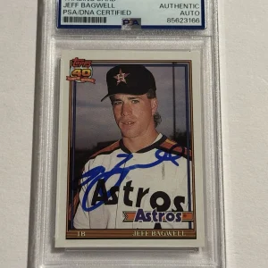 Jeff Bagwell 1991 Topps Traded #4T Rookie Card RC Signed PSA DNA Auto HOF Astros
