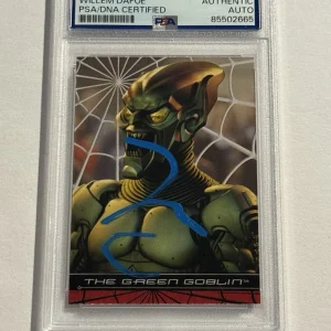 WILLEM DAFOE SIGNED AUTO 2002 Topps Spider-Man #9 The Green Goblin RC PSA