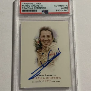 Mario Andretti Signed Autographed 2007 Allen & Ginter Card Indy Car PSA/DNA RARE