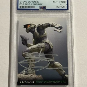 STEVE DOWNES SIGNED AUTO 2007 Topps Halo #89 Master Chief Kotobukiya-Style PSA