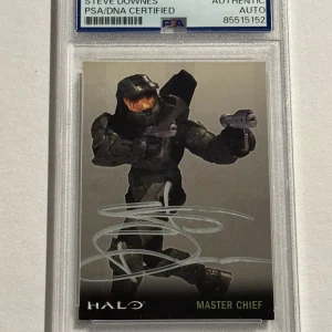 STEVE DOWNES SIGNED AUTO 2007 Topps Halo #1 Master Chief Voice VERY RARE PSA
