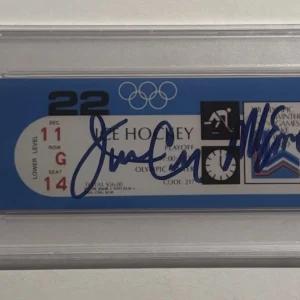 MIKE ERUZIONE & JIM CRAIG SIGNED SUTO 1980 OLYMPICS MIRACLE ON ICE REPRINT PSA