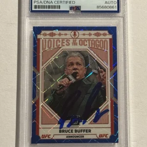 Bruce Buffer SIGNED AUTO 2022 Donruss Optic Blue Velocity Prizm #121 PSA