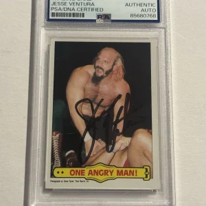 JESSE VENTURA SIGNED AUTO 1985 Topps WWF Pro Wrestling #38 One Angry Man! PSA