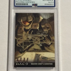 STEVE DOWNES SIGNED AUTO 2007 Topps Halo #86 Master Chief’s Downtime PSA