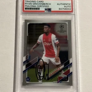 Ryan Gravenberch Signed Auto 2020 Topps Chrome UEFA Rookie RC Bayern Munich PSA