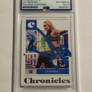 2022 Panini Chronicles WWE LIV MORGAN SIGNED AUTO #3 Smackdown PSA