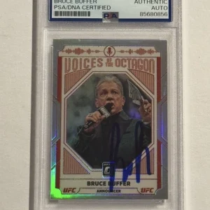 2022 Panini Donruss Optic UFC Holo Prizm Bruce Buffer SIGNED AUTO #121 PSA