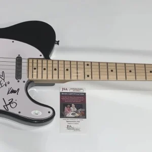 THE INTERRUPTERS SIGNED BLACK ELECTRIC GUITAR AIMEE JSA COA