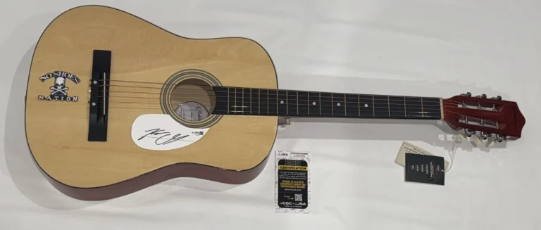 KENNY CHESNEY SIGNED CUSTOM NATURAL ACOUSTIC GUITAR NO SHOES NATION JSA COA