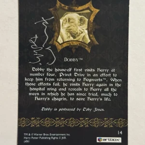 TOBY JONES SIGNED AUTO Dobby - Harry Potter: Heroes & Villains - Artbox Rare