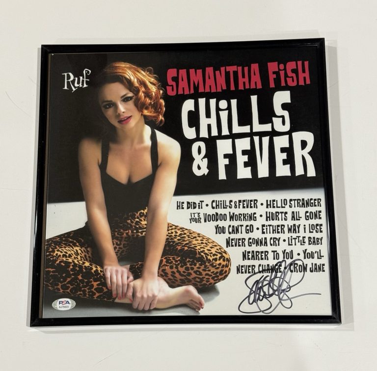 SAMANTHA FISH SIGNED FRAMED CHILLS & FEVER VINYL RECORD PROOF PSA COA