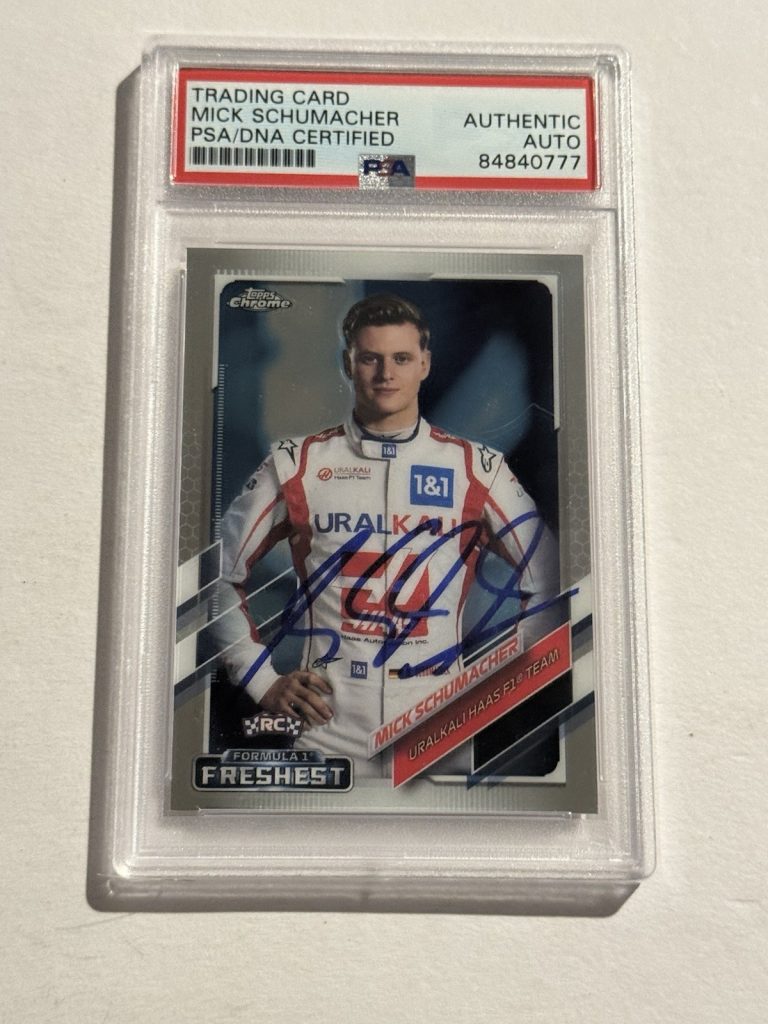 2021 Topps Chrome Formula 1 F1 Mick Schumacher Signed Auto RC PSA/DNA PAINT PEN