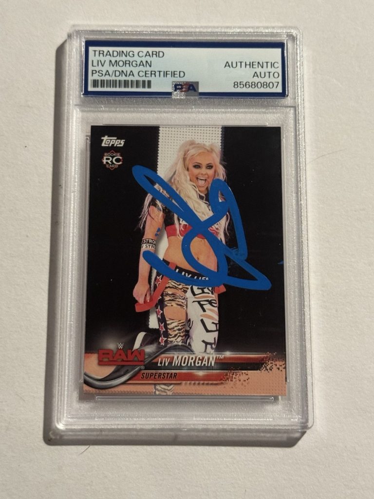 2018 TOPPS WWE THEN NOW FOREVER LIV MORGAN SIGNED AUTO ROOKIE RC #147 PSA/DNA COLLECTIBLE MEMORABILIA
