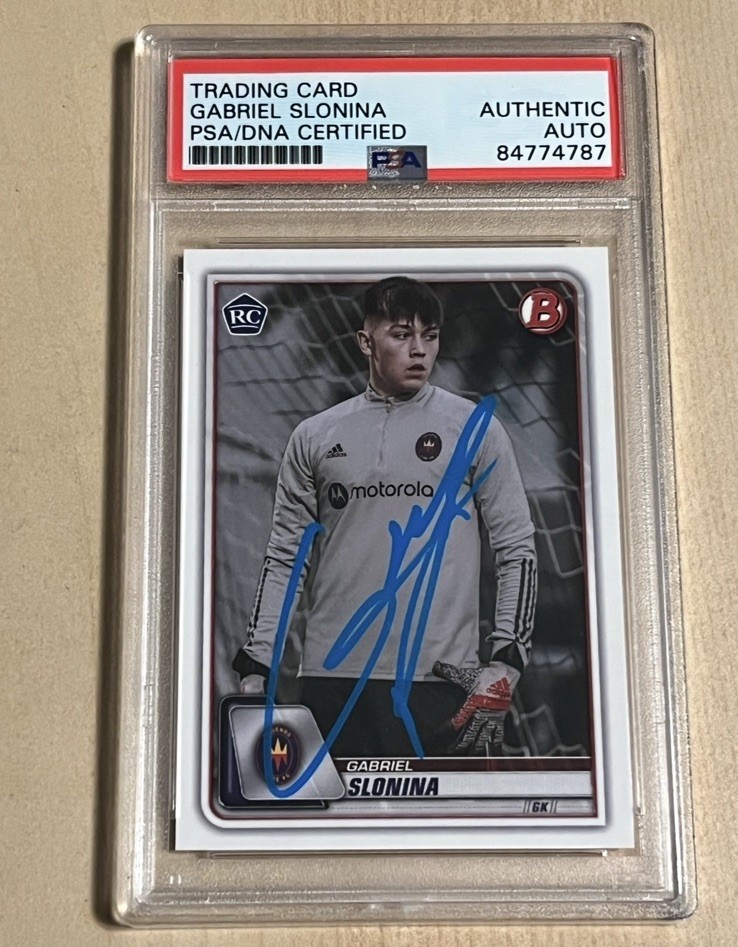2020 Bowman MLS Gabriel Slonina SIGNED AUTO #70 Rookie RC USMNT PSA