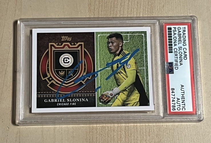2022 Topps MLS Soccer Scholarly #S-19 Gabriel Slonina SIGNED AUTO RC USMNT PSA