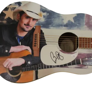 BRAD PAISLEY SIGNED AUTOGRAPH CUSTOM GIBSON EPIPHONE GUITAR TIME WELL WASTED JSA